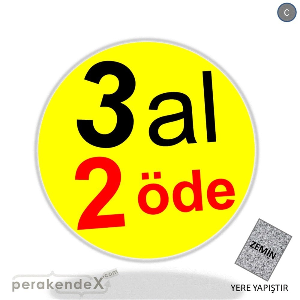 3 al 2 öde YER ZEMİNE YAPIŞIR -oval,tek yön baskı