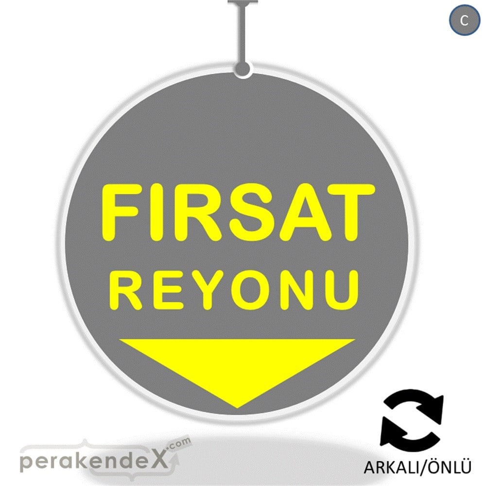 fırsat reyonu yönlendirme DÖNKARTI -oval,çift yön baskı