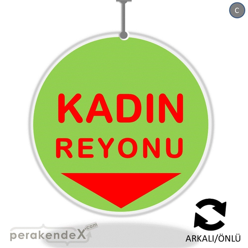 kadın reyonu yönlendirme DÖNKARTI -oval,çift yön baskı