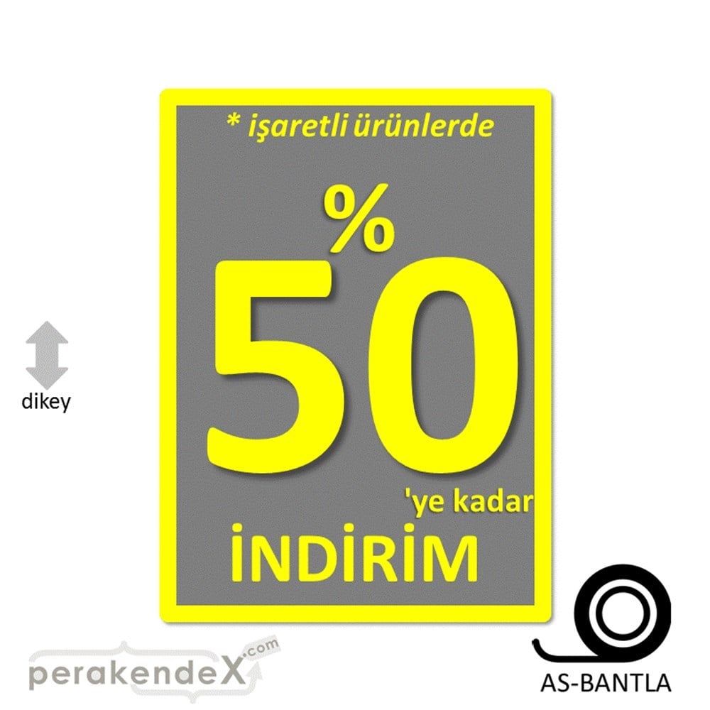 yüzde 50 ye varan indirim POSTERİ -dikdörtgen,tek yön baskı