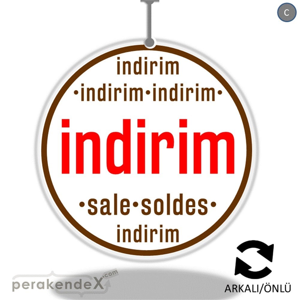 indirim sale soldes DÖNKARTI -oval,çift yön baskı