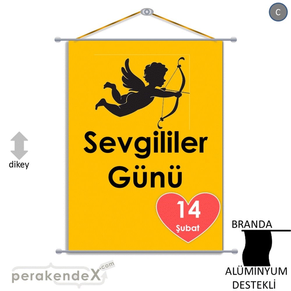 14 şubat sevgililer günü eros BRANDA POSTER,  AFİŞ -dikdörtgen,tek yön baskı