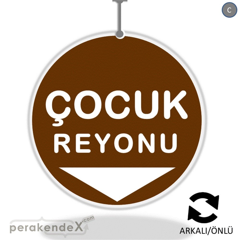 çocuk reyonu yönlendirme DÖNKARTI -oval,çift yön baskı