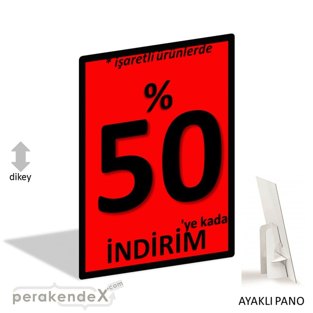 yüzde 50 ye varan indirim AYAKLI REKLAM PANOSU -dikdörtgen,tek yön baskı