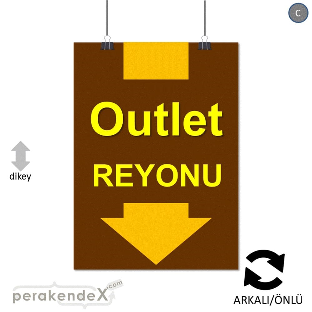 outlet reyonu SERT PLASTİK POSTER -dikdörtgen,çift yön baskı