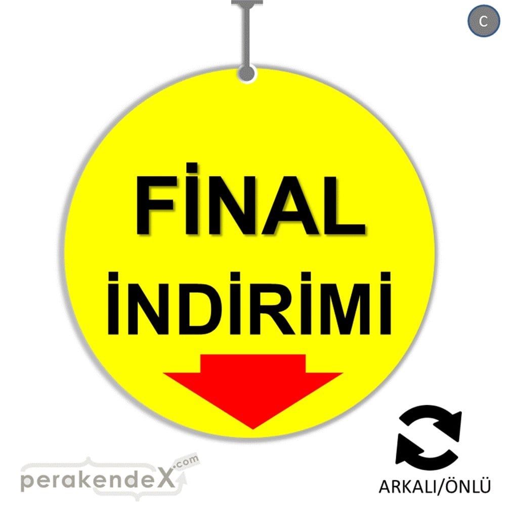 final indirimi DÖNKARTI -oval,çift yön baskı