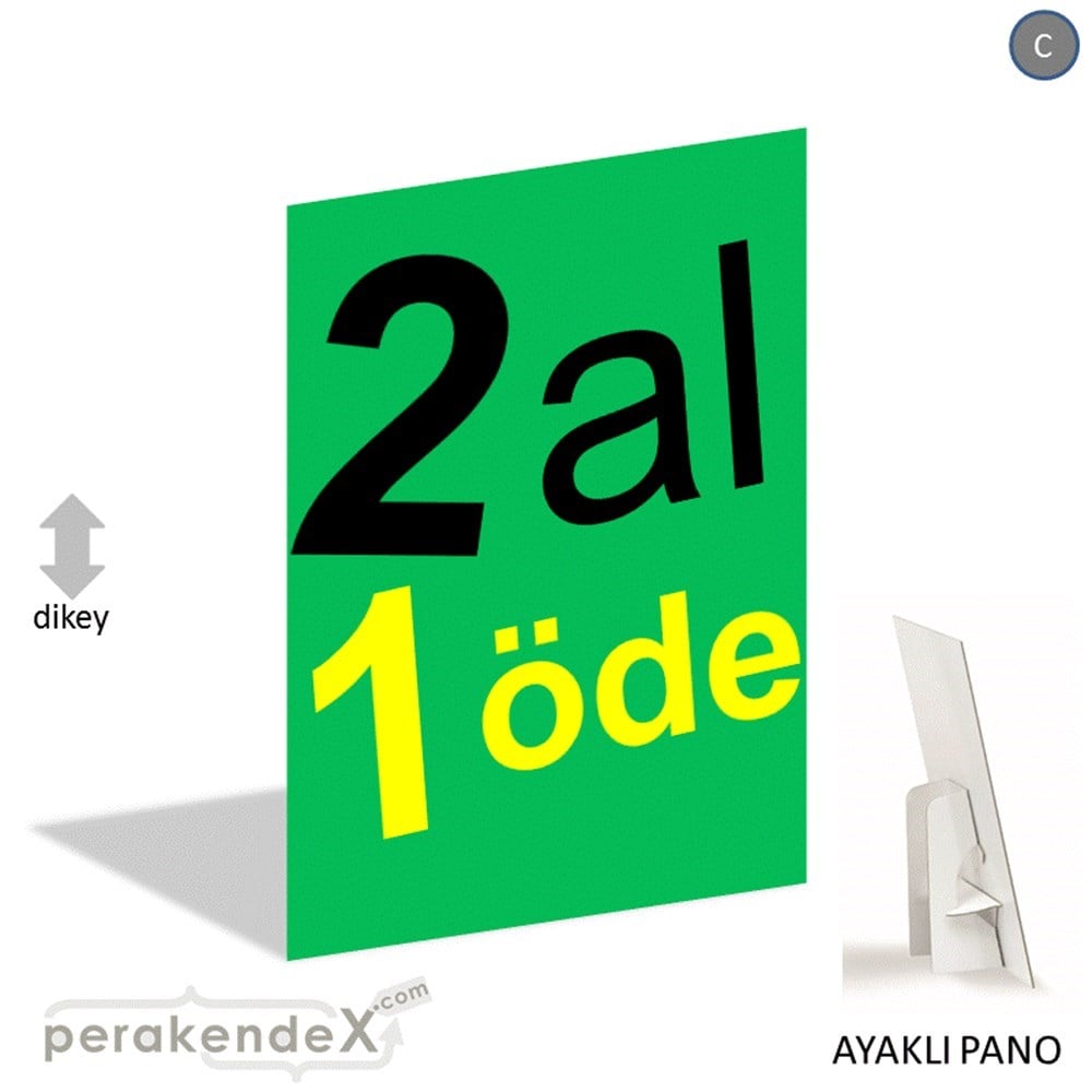 2 al 1 öde AYAKLI REKLAM PANOSU -dikdörtgen,tek yön baskı