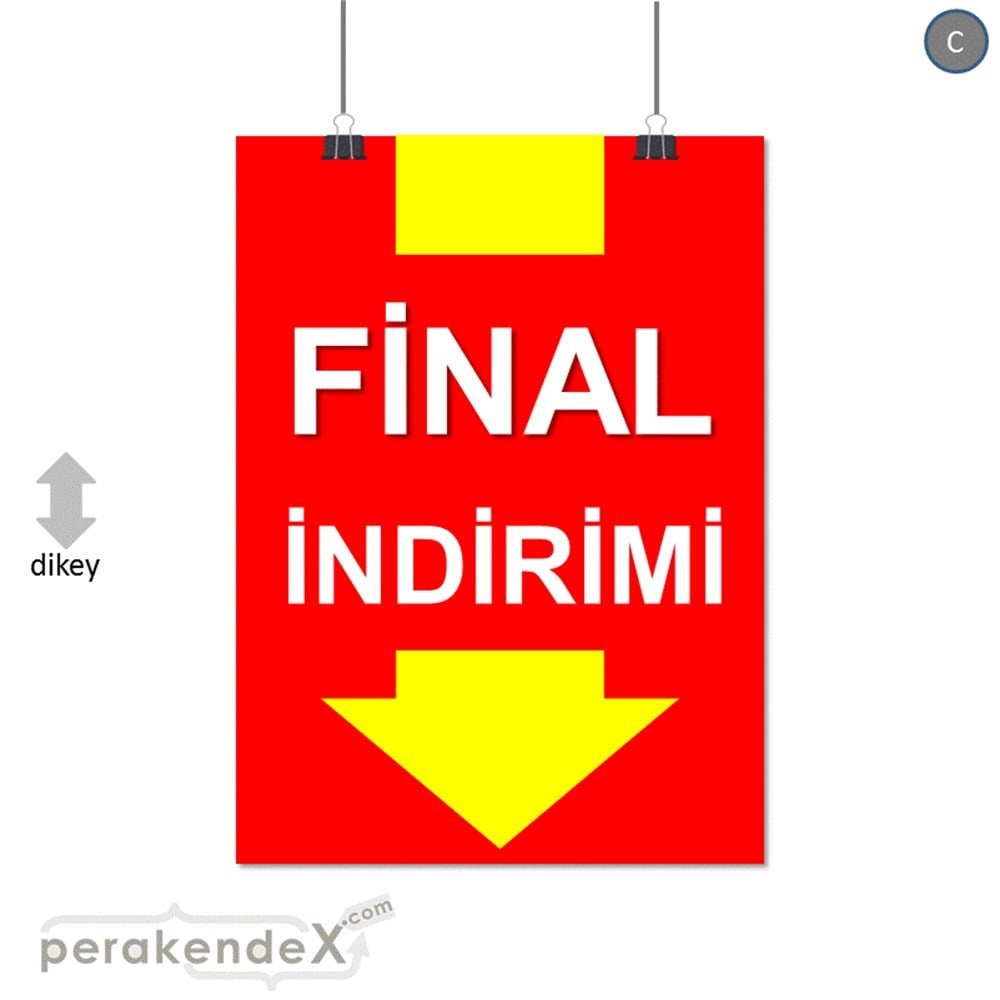 final indirimi SERT PLASTİK POSTER -dikdörtgen,tek yön baskı