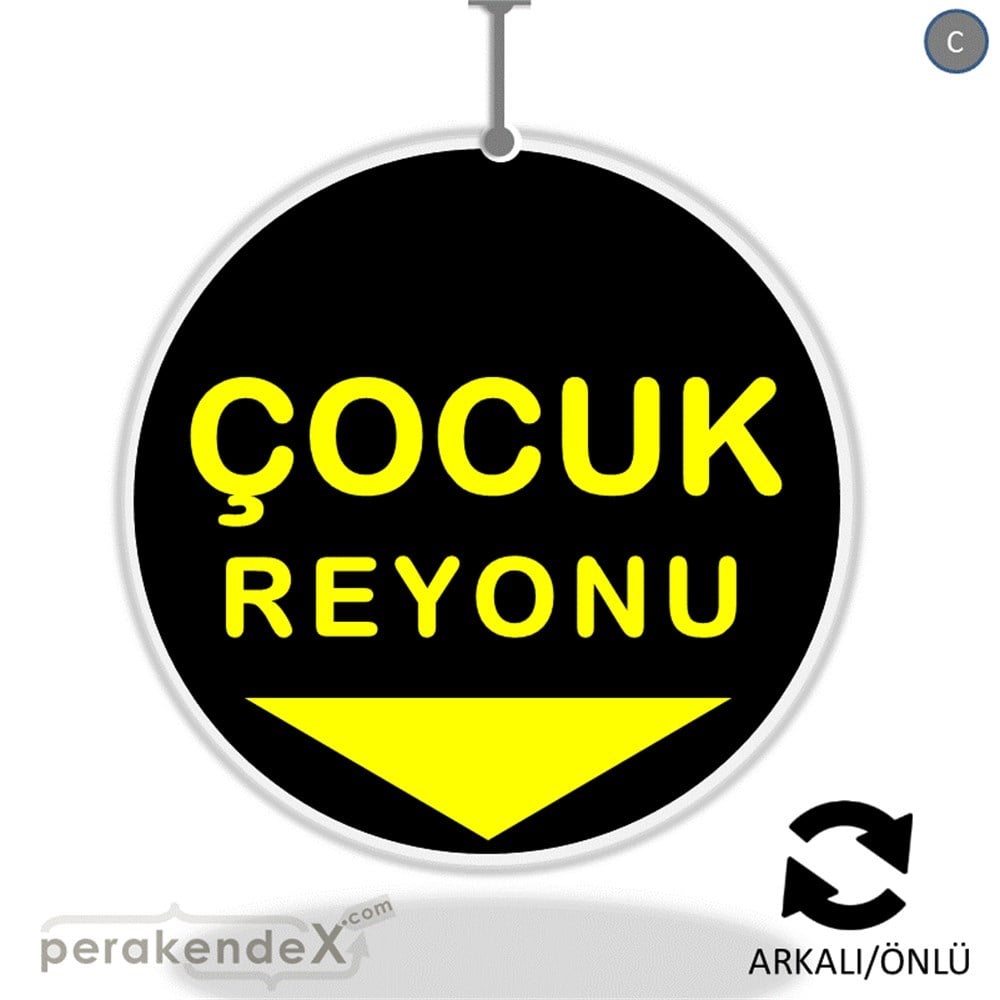 çocuk reyonu yönlendirme DÖNKARTI -oval,çift yön baskı
