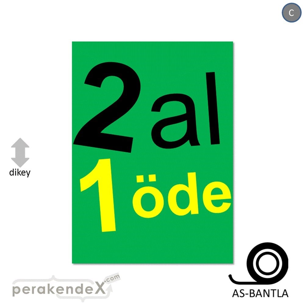 2 al 1 öde POSTERİ -dikdörtgen,tek yön baskı