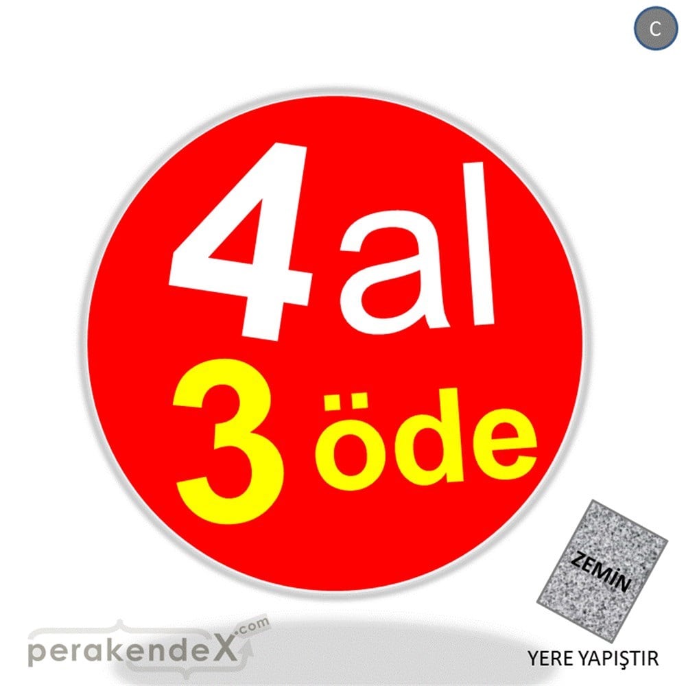 4 al 3 öde YER ZEMİNE YAPIŞIR -oval,tek yön baskı