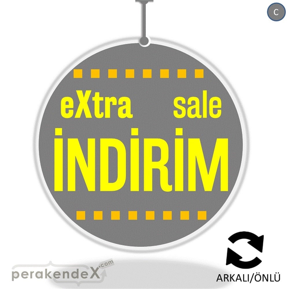 extra sale indirim DÖNKARTI -oval,çift yön baskı