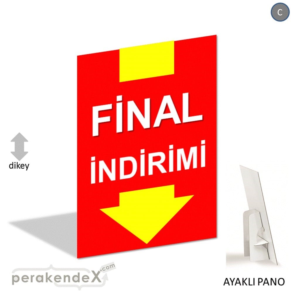 final indirimi AYAKLI REKLAM PANOSU -dikdörtgen,tek yön baskı