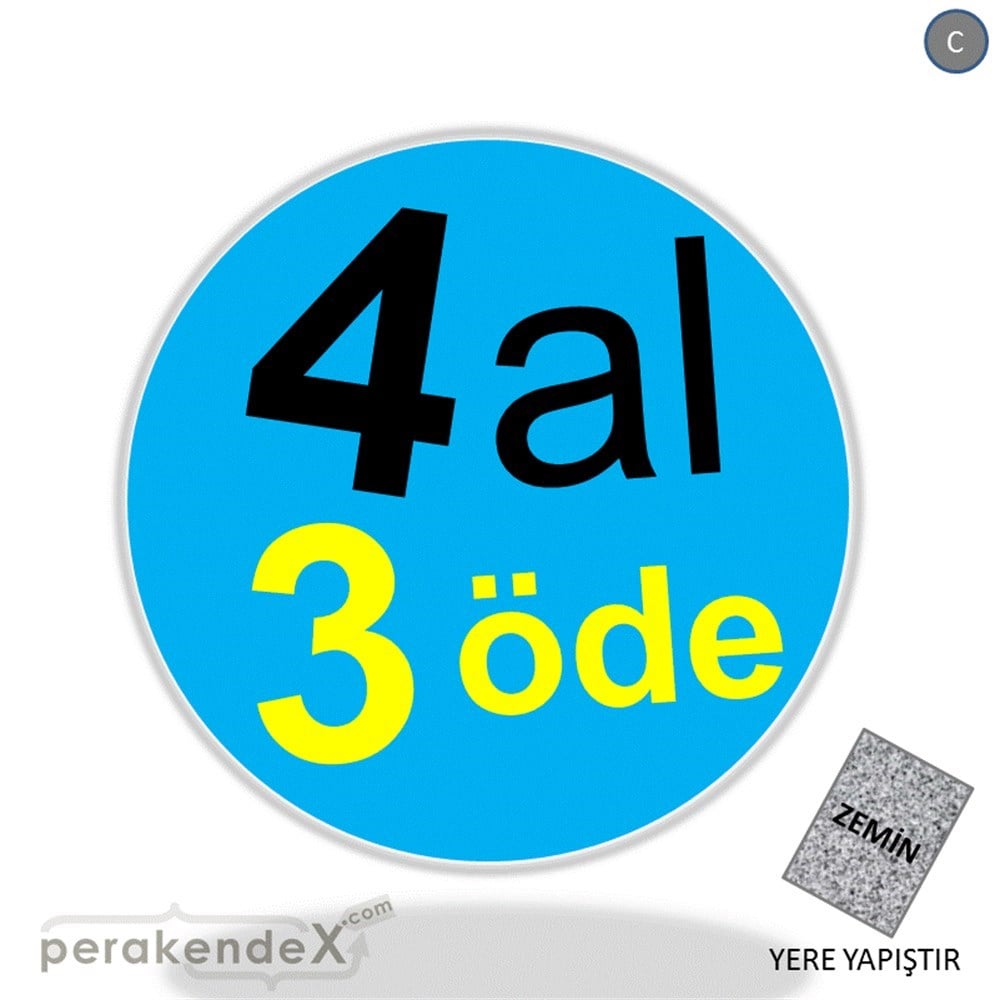4 al 3 öde YER ZEMİNE YAPIŞIR -oval,tek yön baskı
