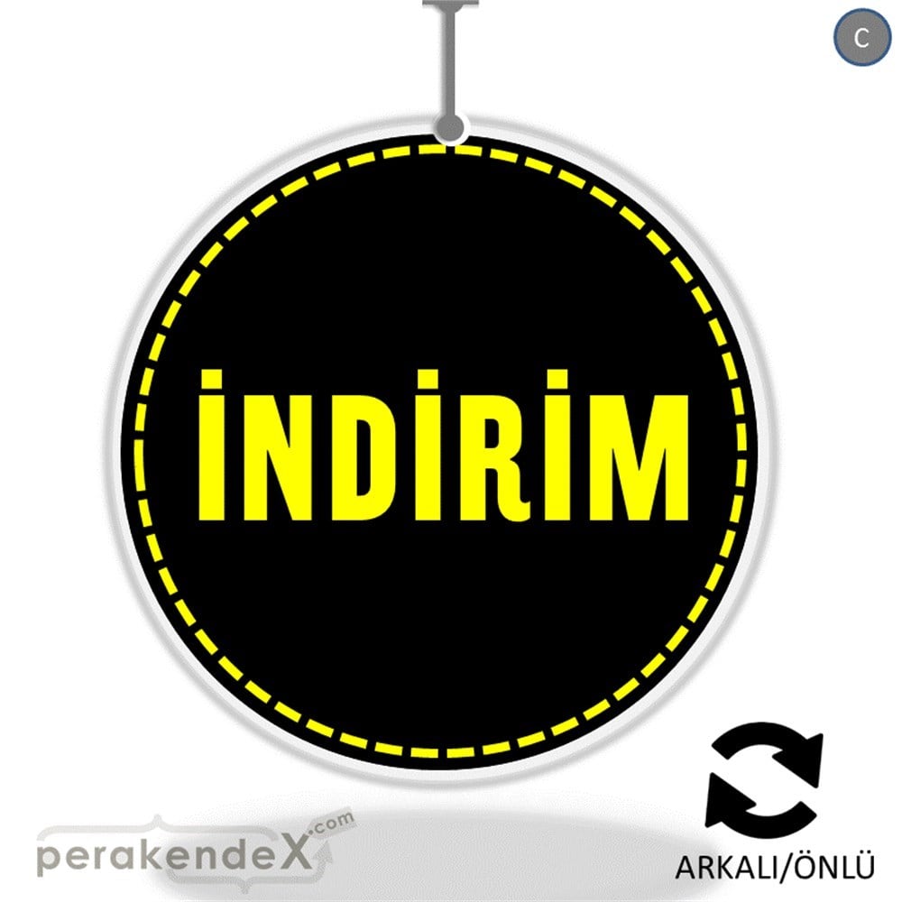 standart indirim DÖNKARTI -oval,çift yön baskı