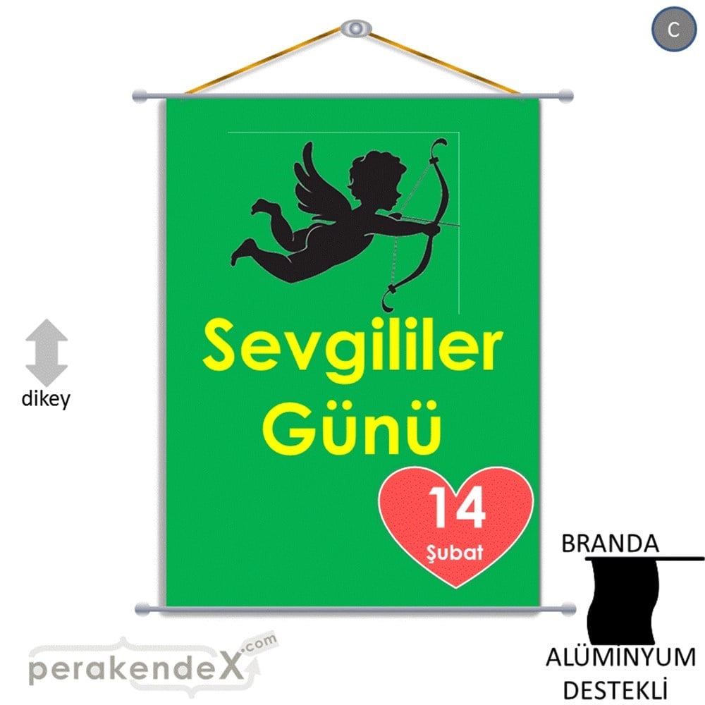 14 şubat sevgililer günü eros BRANDA POSTER,  AFİŞ -dikdörtgen,tek yön baskı