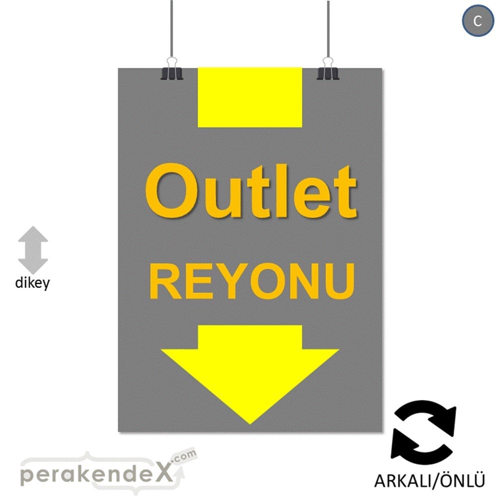 outlet reyonu SERT PLASTİK POSTER -dikdörtgen,çift yön baskı