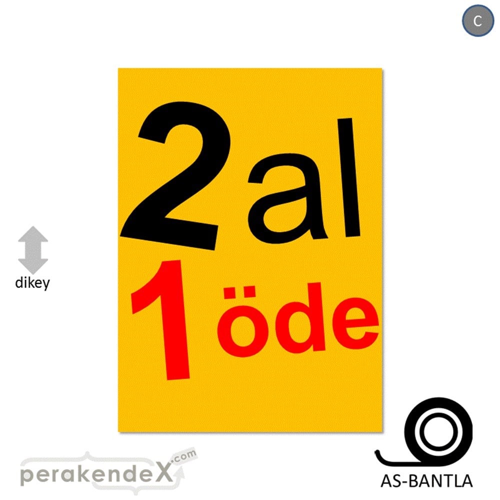 2 al 1 öde POSTERİ -dikdörtgen,tek yön baskı