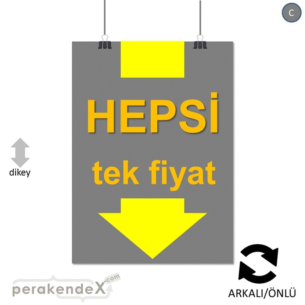 hepsi tek fiyat POSTERİ -dikdörtgen,çift yön baskı