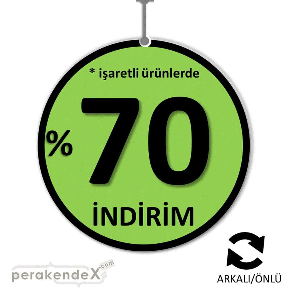 yüzde 70 indirim * işaretli ürünlerde DÖNKARTI -oval,çift yön baskı