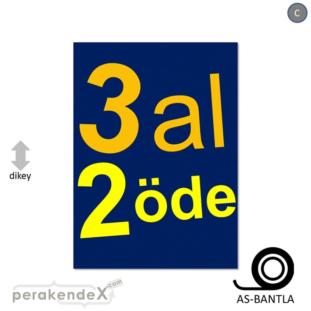 3 al 2 öde POSTERİ -dikdörtgen,tek yön baskı