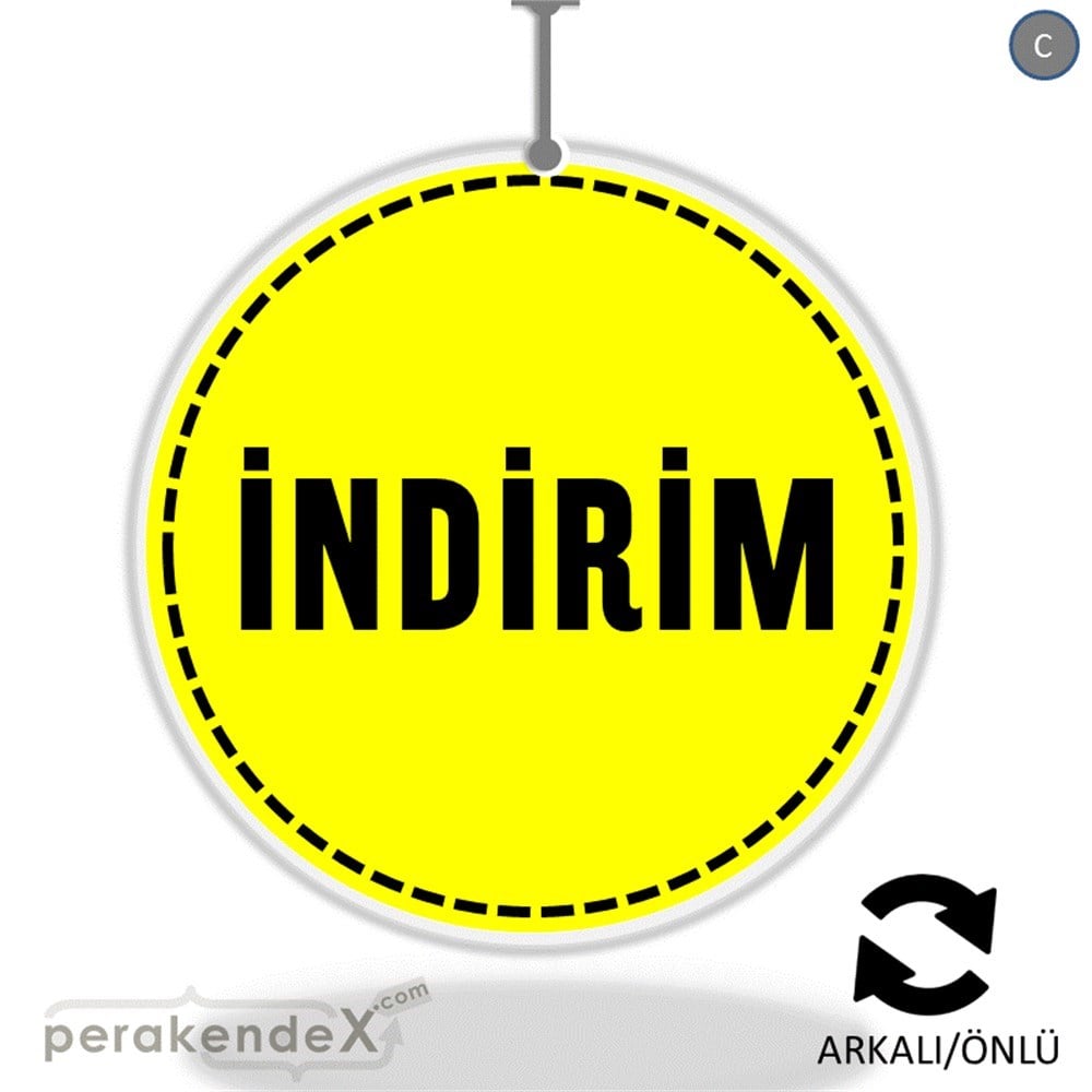 standart indirim DÖNKARTI -oval,çift yön baskı