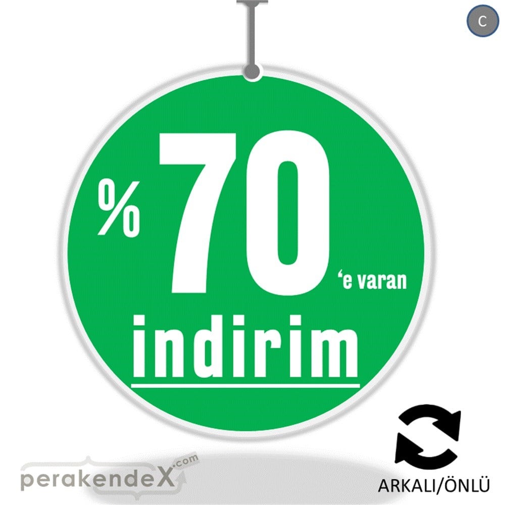 yüzde 70 e varan indirim DÖNKARTI -oval,çift yön baskı