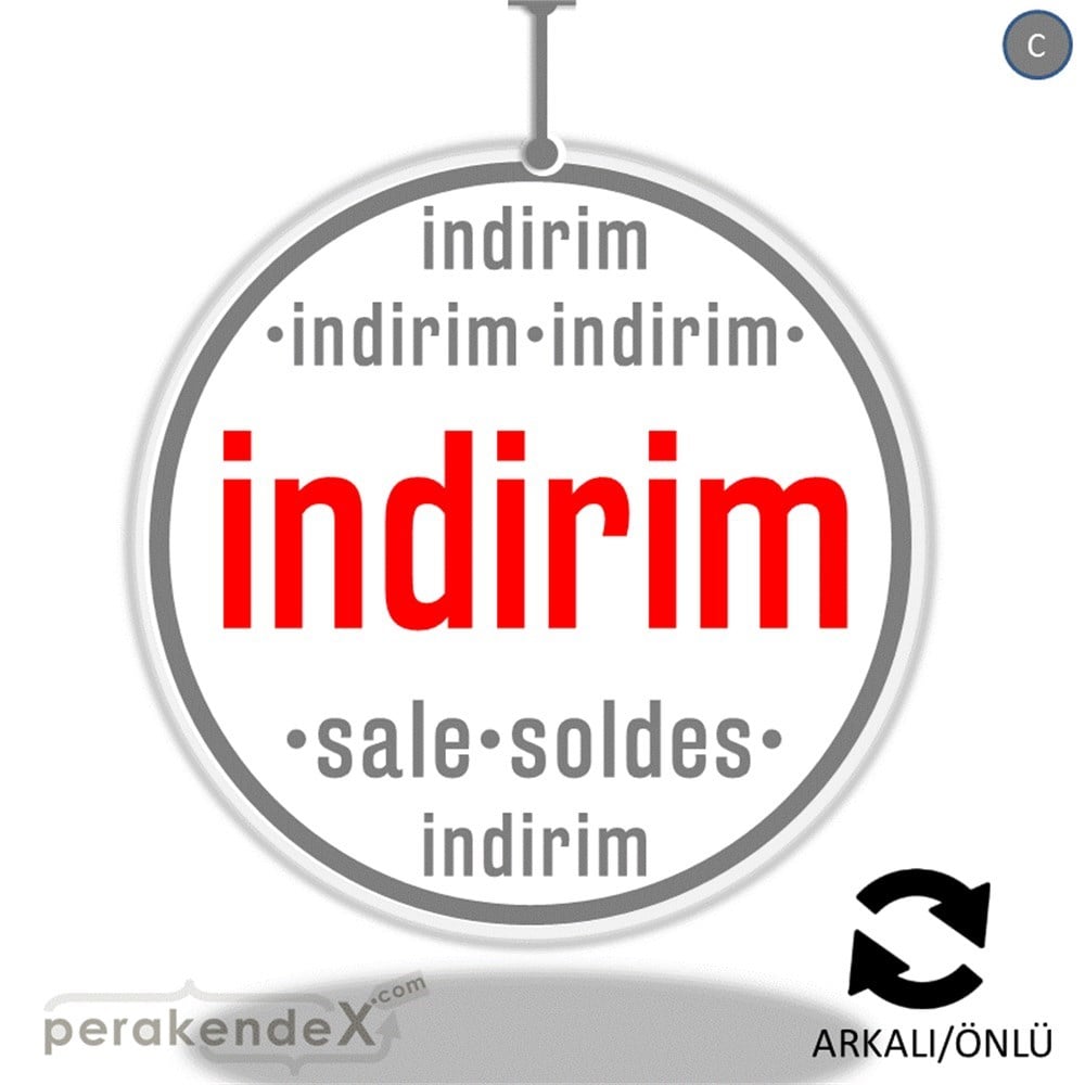 indirim sale soldes DÖNKARTI -oval,çift yön baskı