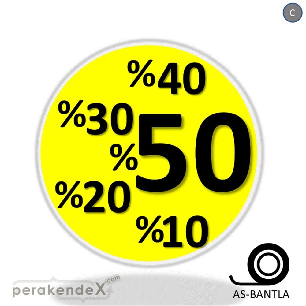 yüzde(50-40-30-20-10) indirim SERT PLASTİK POSTER -oval,tek yön baskı