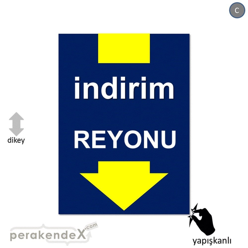 indirim reyonu CAMA YAPIŞAN FOLYO -dikdörtgen,tek yön baskı