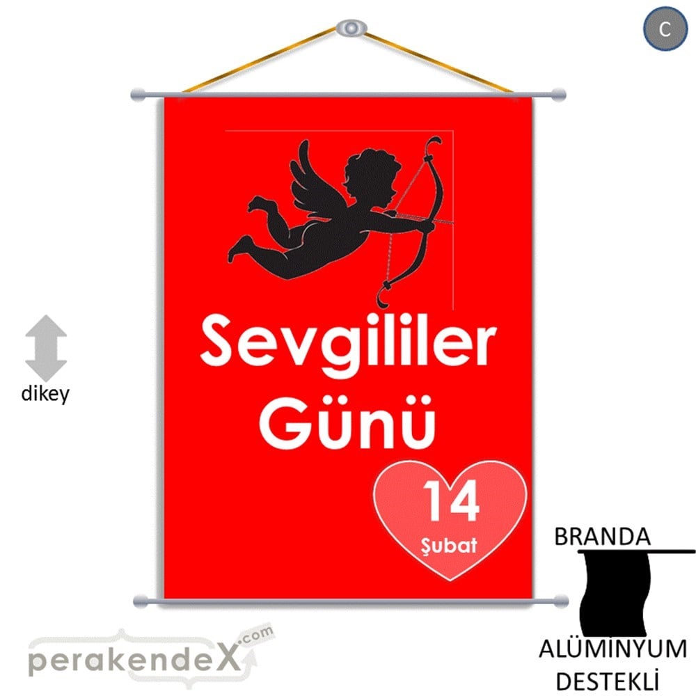 14 şubat sevgililer günü eros BRANDA POSTER,  AFİŞ -dikdörtgen,tek yön baskı