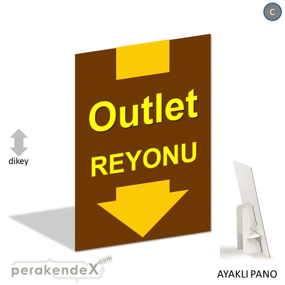 outlet reyonu AYAKLI REKLAM PANOSU -dikdörtgen,tek yön baskı
