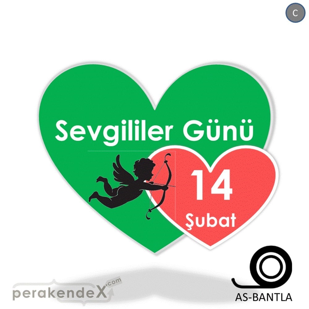 14 şubat sevgililer günü eros SERT PLASTİK POSTER,  AFİŞ -Kalp,tek yön baskı