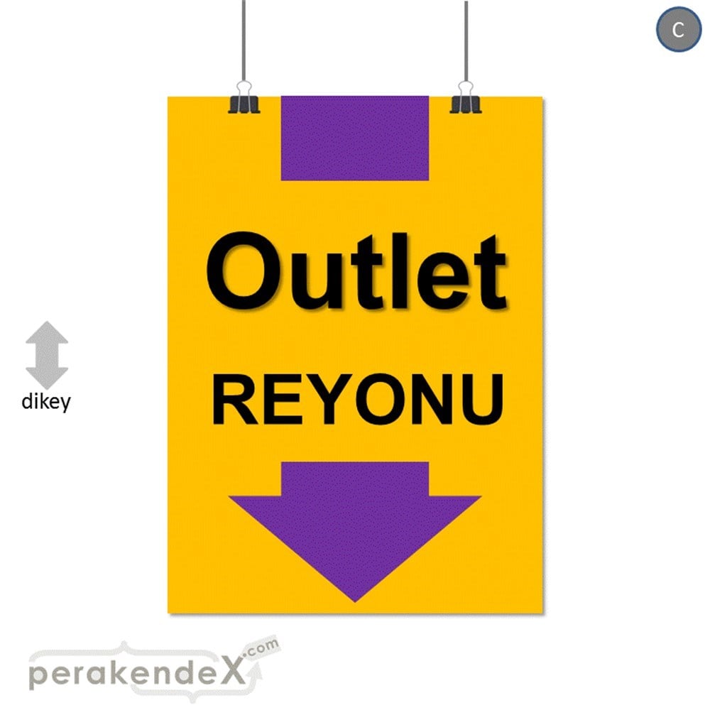outlet reyonu SERT PLASTİK POSTER -dikdörtgen,tek yön baskı