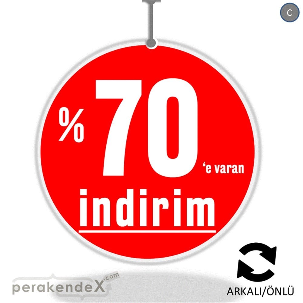 yüzde 70 e varan indirim DÖNKARTI -oval,çift yön baskı