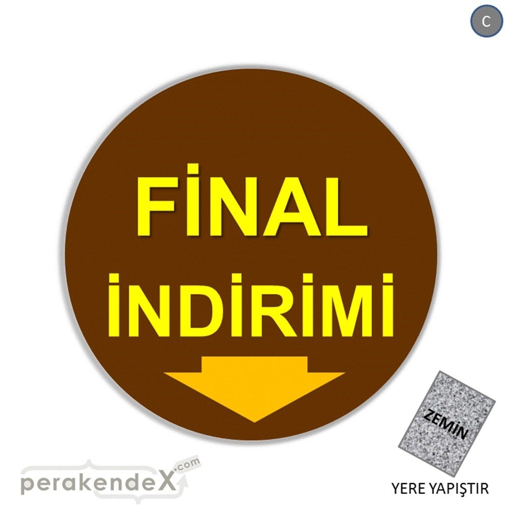 final indirimi YER ZEMİNE YAPIŞIR -oval,tek yön baskı