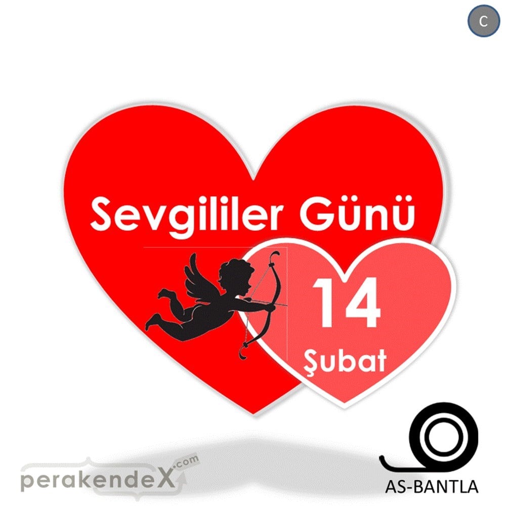 14 şubat sevgililer günü eros SERT PLASTİK POSTER,  AFİŞ -Kalp,tek yön baskı