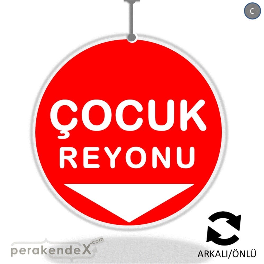 çocuk reyonu yönlendirme DÖNKARTI -oval,çift yön baskı