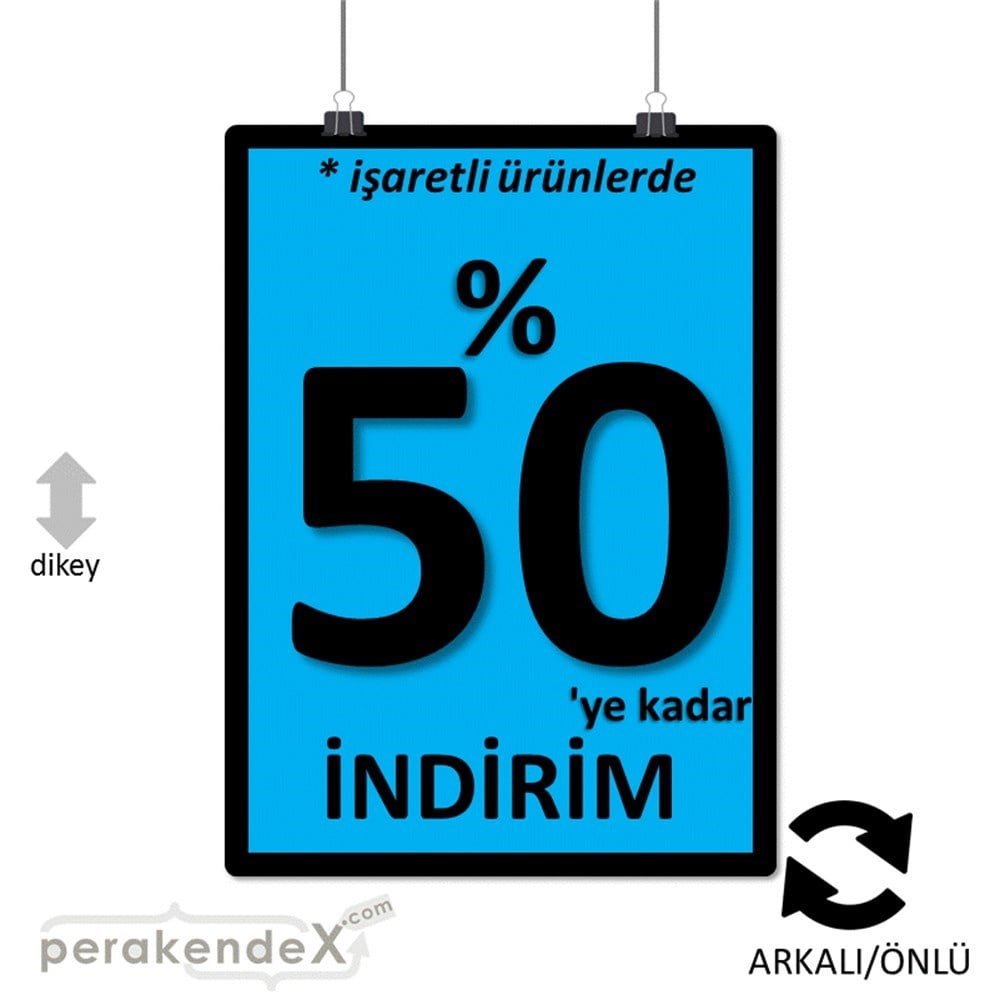 yüzde 50 ye varan indirim POSTERİ -dikdörtgen,çift yön baskı
