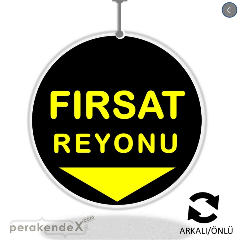 fırsat reyonu yönlendirme DÖNKARTI -oval,çift yön baskı
