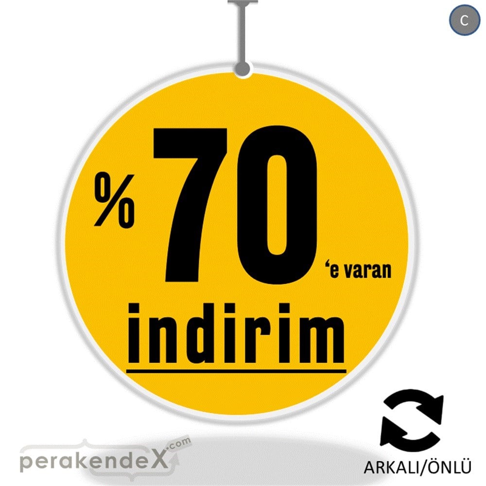 yüzde 70 e varan indirim DÖNKARTI -oval,çift yön baskı
