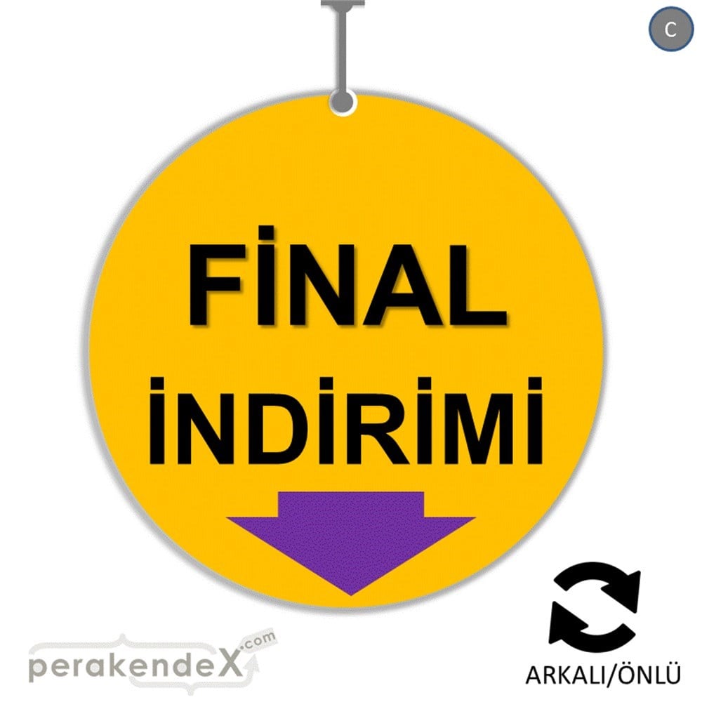 final indirimi DÖNKARTI -oval,çift yön baskı