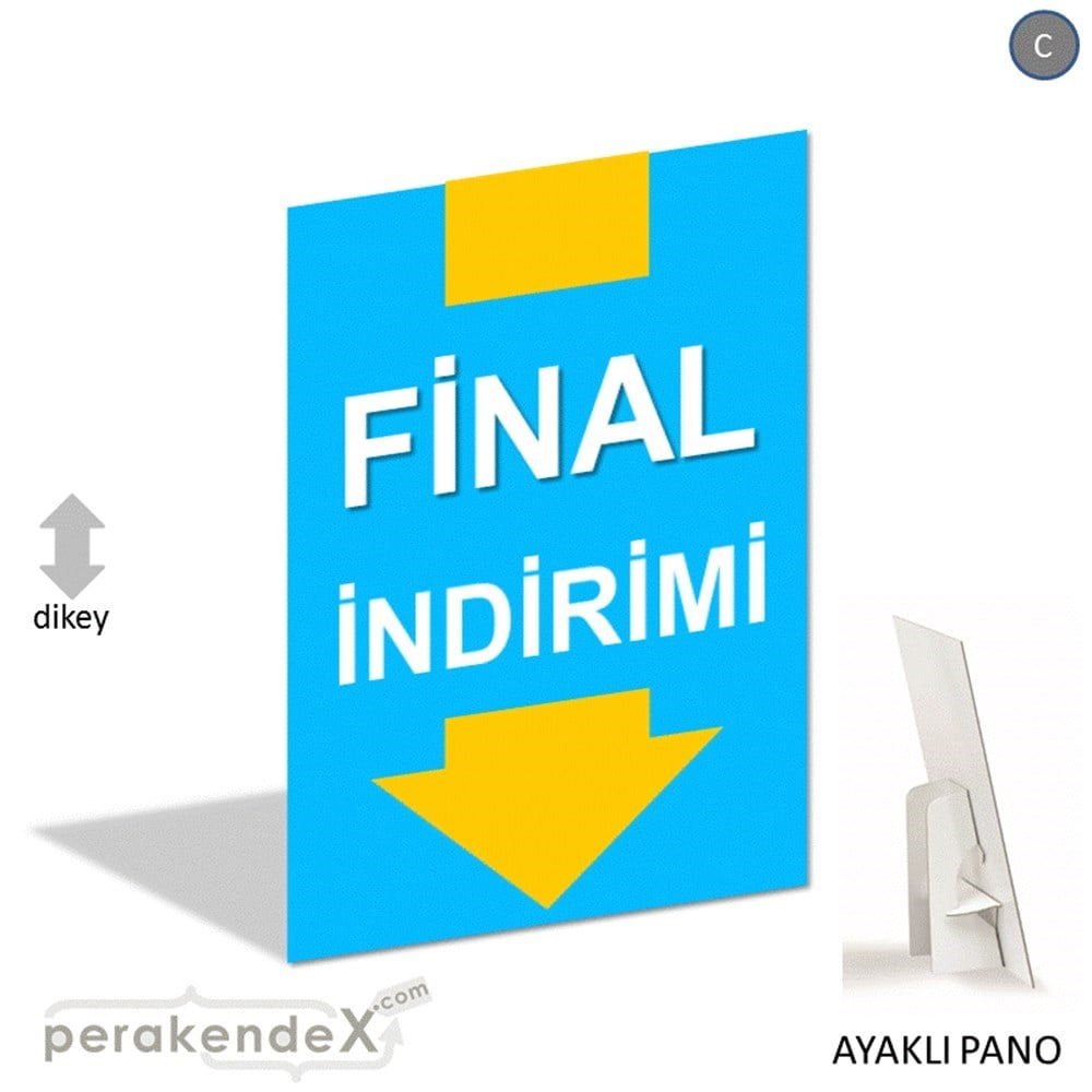 final indirimi AYAKLI REKLAM PANOSU -dikdörtgen,tek yön baskı
