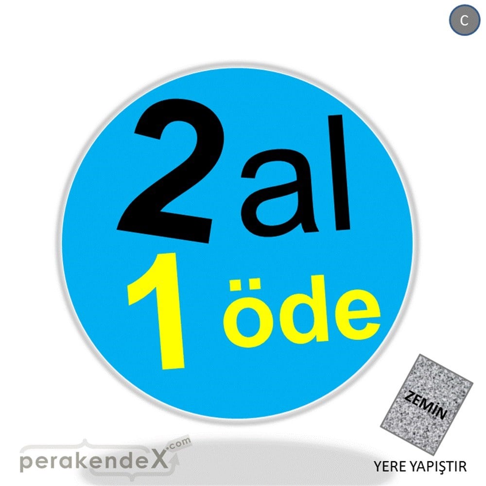 2 al 1 öde YER ZEMİNE YAPIŞIR -oval,tek yön baskı