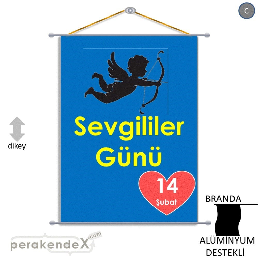 14 şubat sevgililer günü eros BRANDA POSTER,  AFİŞ -dikdörtgen,tek yön baskı