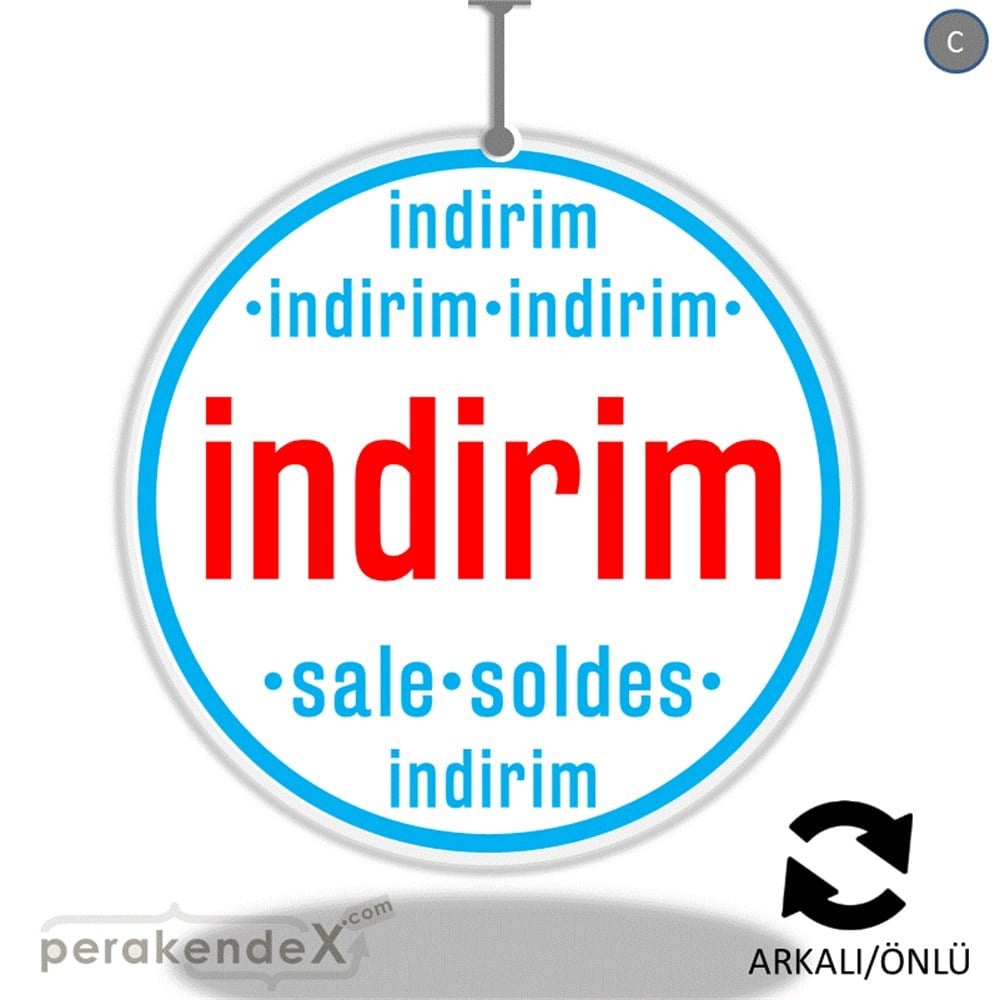 indirim sale soldes DÖNKARTI -oval,çift yön baskı