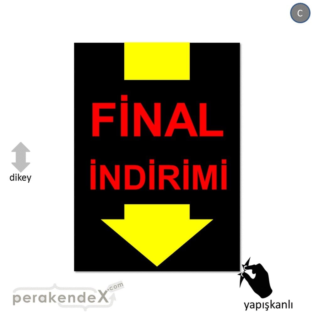 final indirimi CAMA YAPIŞAN FOLYO -dikdörtgen,tek yön baskı