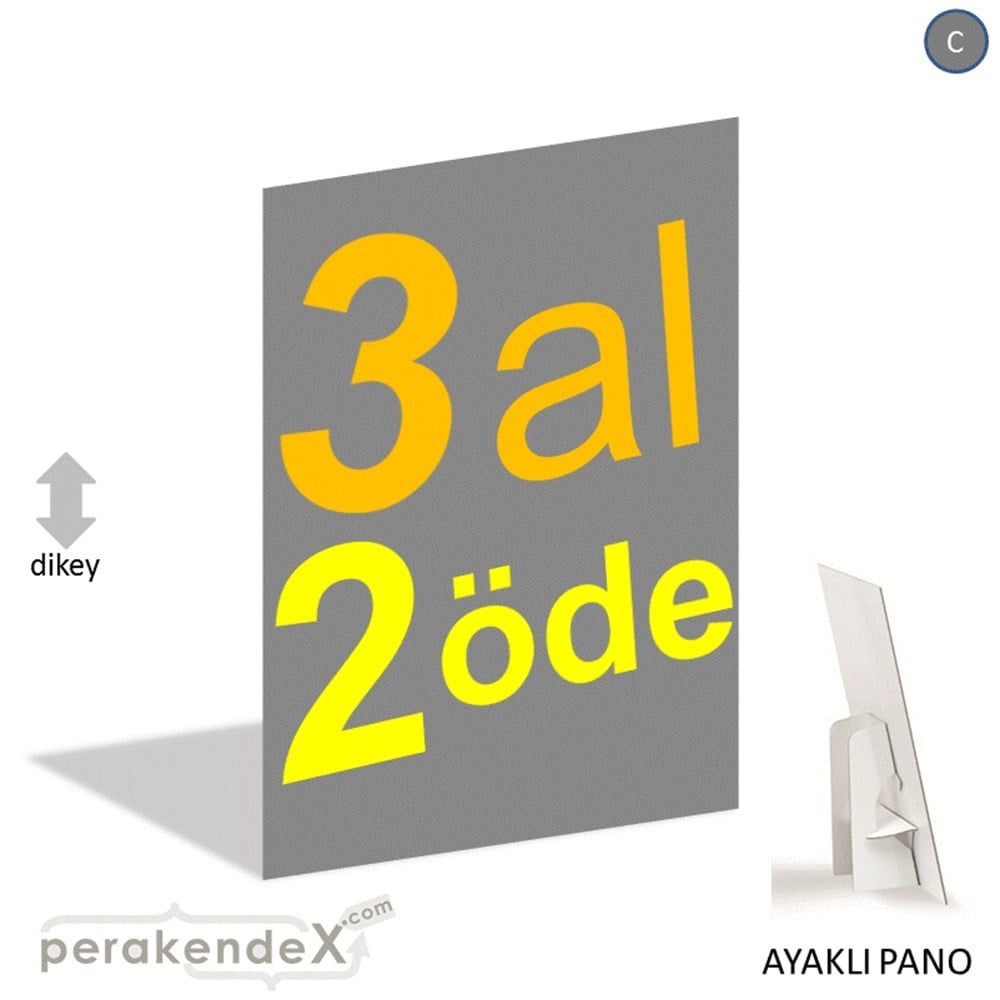 3 al 2 öde AYAKLI REKLAM PANOSU -dikdörtgen,tek yön baskı