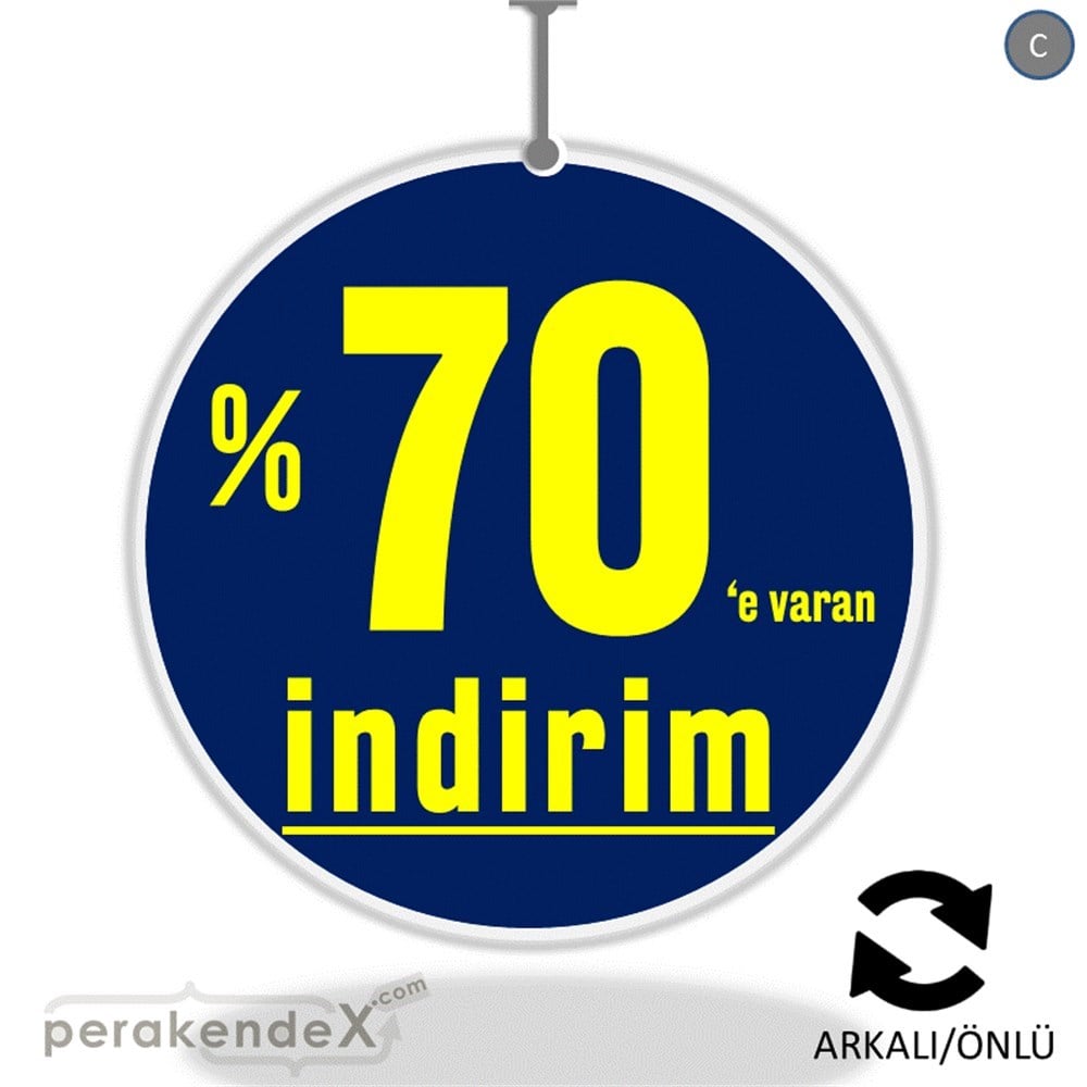 yüzde 70 e varan indirim DÖNKARTI -oval,çift yön baskı