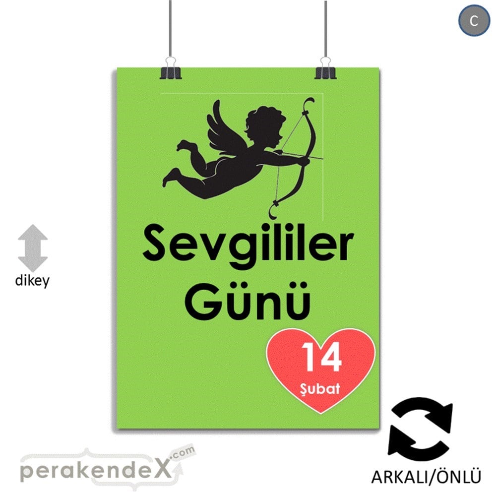 14 şubat sevgililer günü eros KAĞIT POSTER,  AFİŞ -dikdörtgen,çift yön baskı